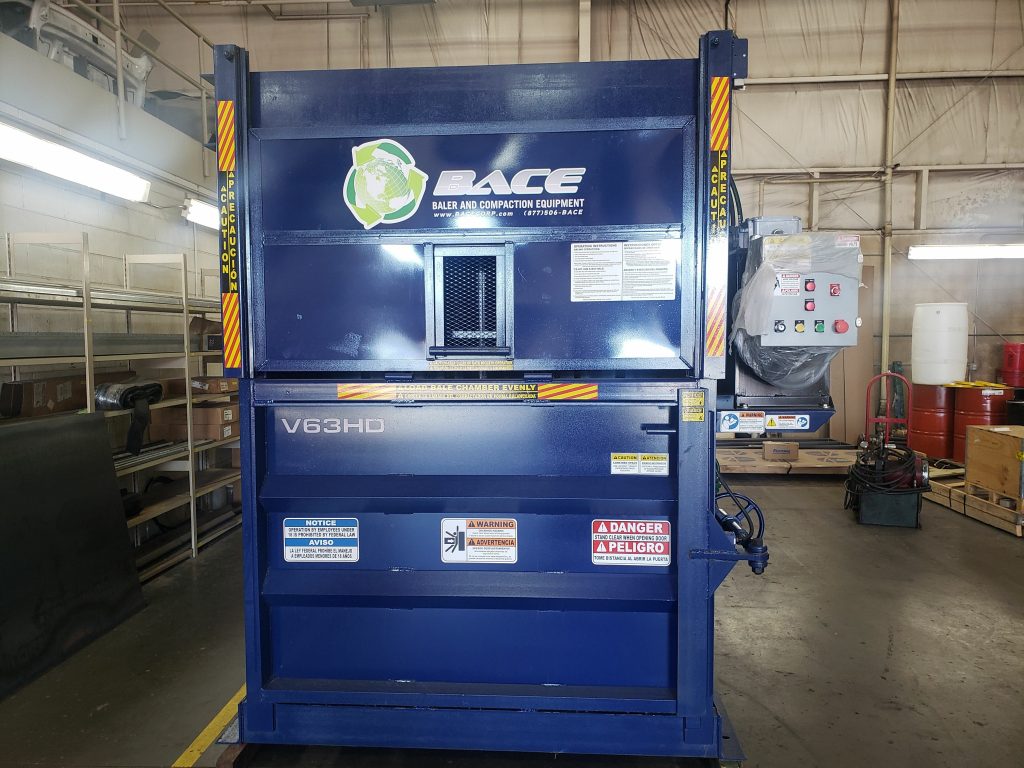 Blue vertical baler